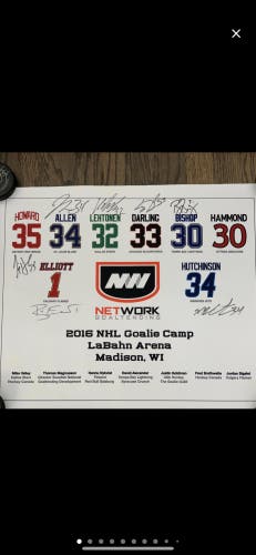 NHL Goalie Camp Mural -autographed & Non-autographed Available.