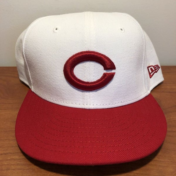 Cincinnati Reds Hat Baseball Cap Fitted 7 5/8 New Era Vintage MLB Retro White C
