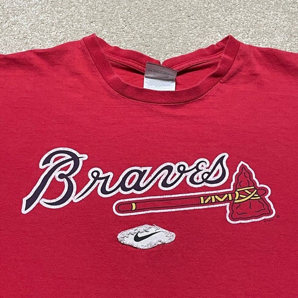 Vintage Atlanta Braves T Shirt Nike Size Large MLB Baseball 
