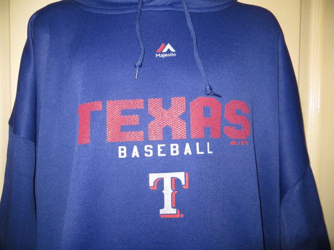Majestic Texas Baseball Big & Tall Hoodie, Blue, 4XT