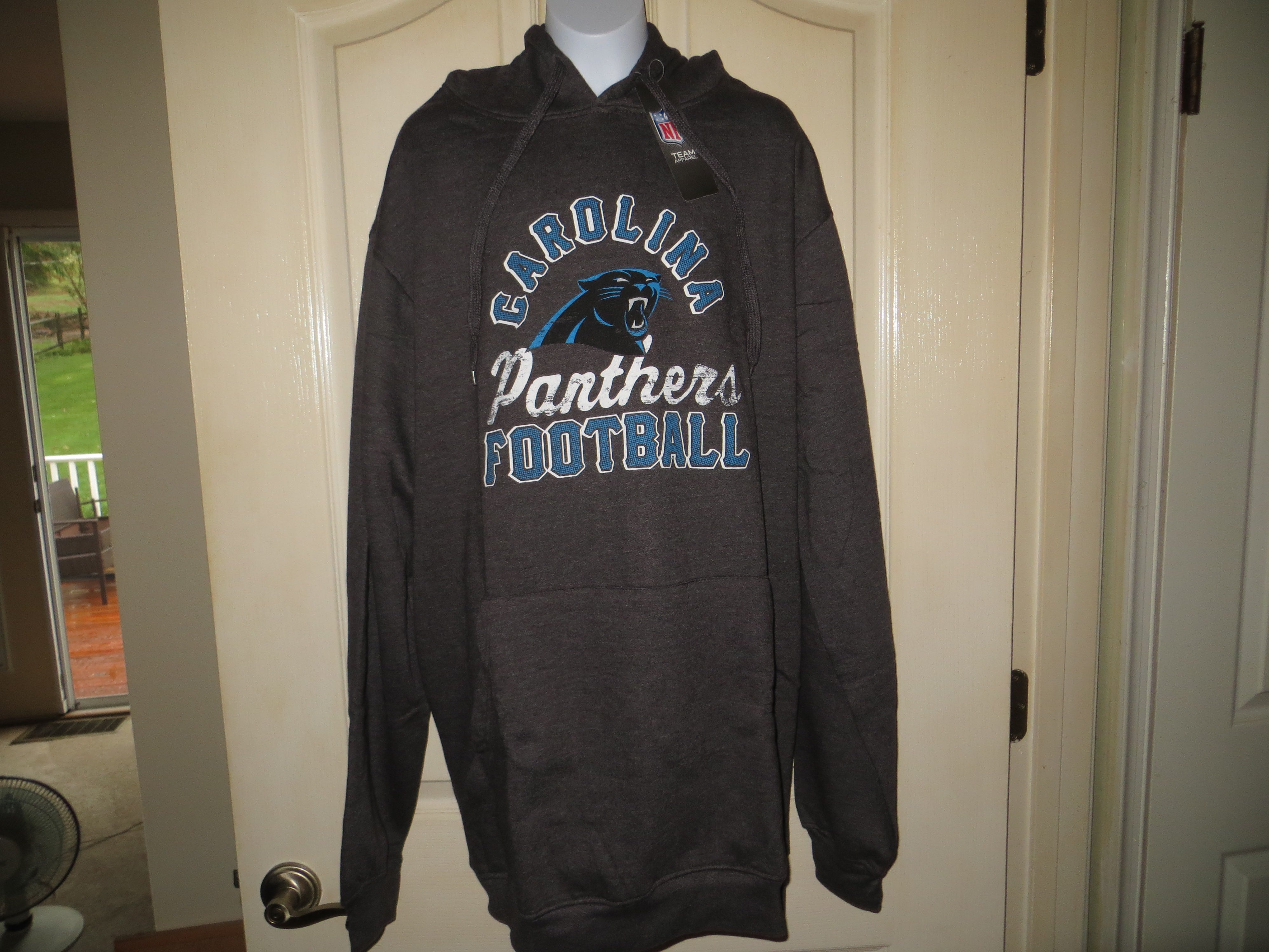 MEN'S CAROLINA PANTHERS LONG SLEEVED SHIRT 4XL GRAY MAJESTIC NFL