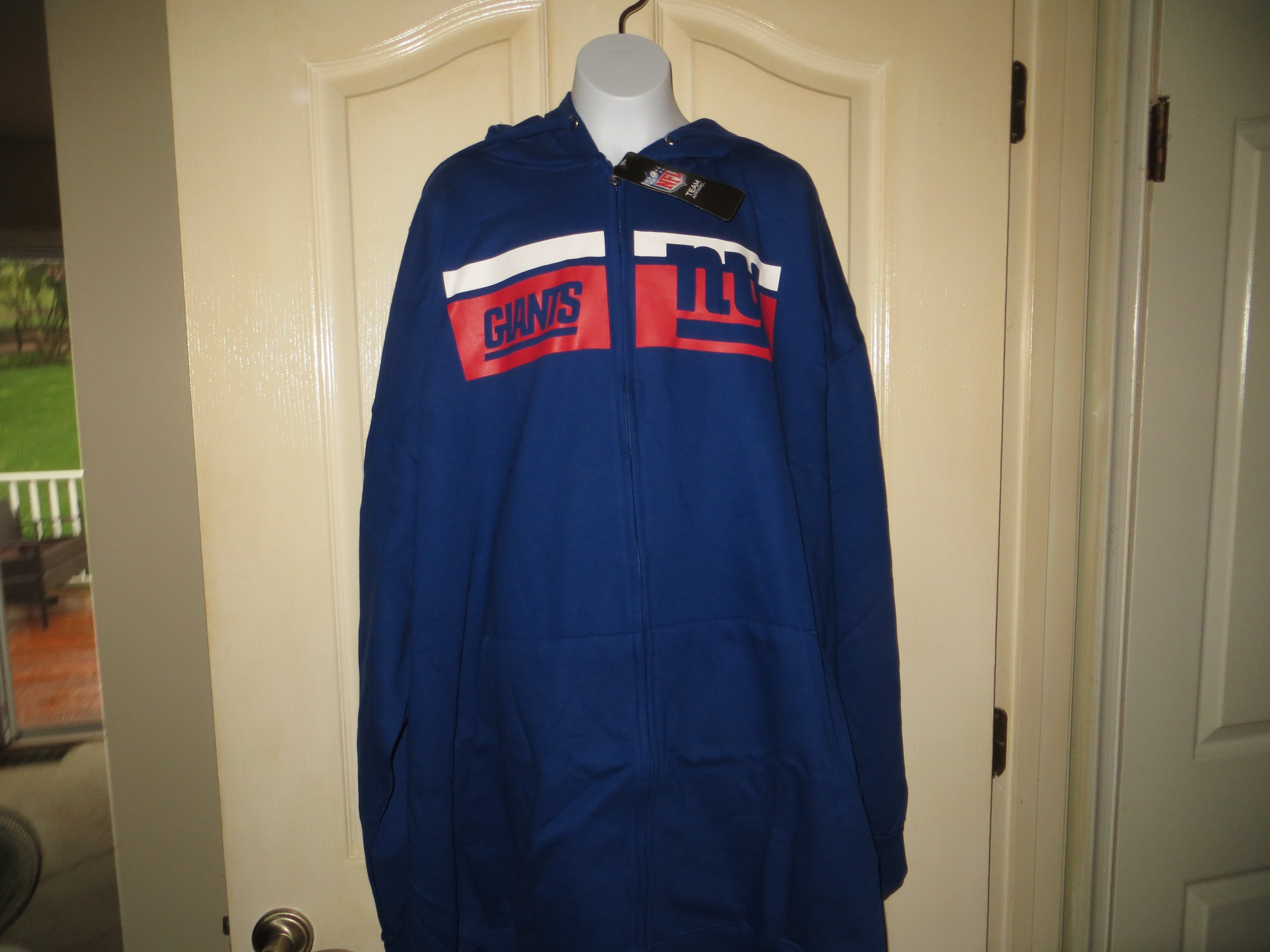 Majestic New York Giants Big & Tall Zippered Hoodie, Blue, 5X