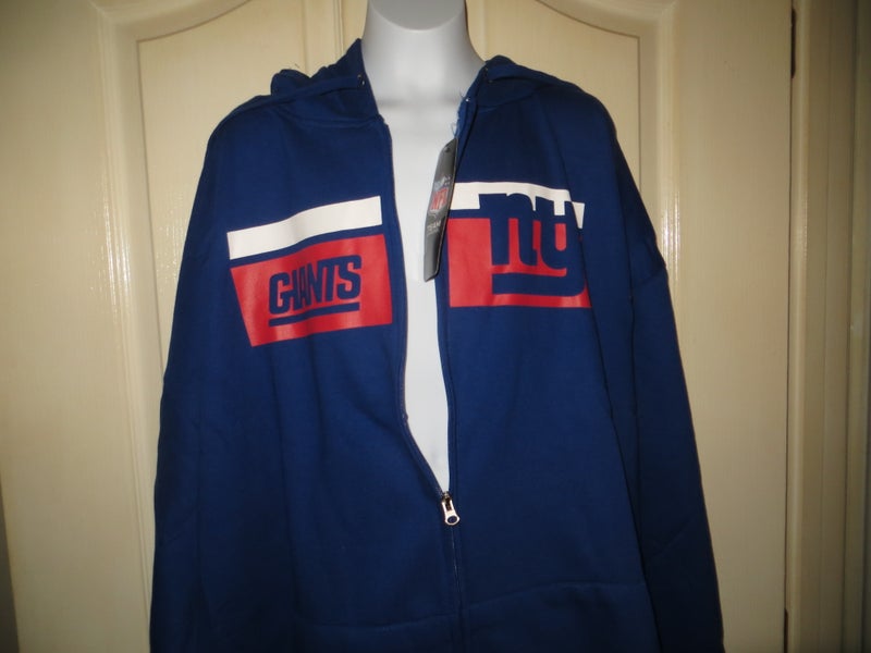 Majestic New York Giants Big & Tall Zippered Hoodie, Blue, 5X