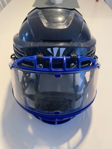 Used Warrior Covert PX2 Helmet - Adult Medium - Navy - w/ Full Shield