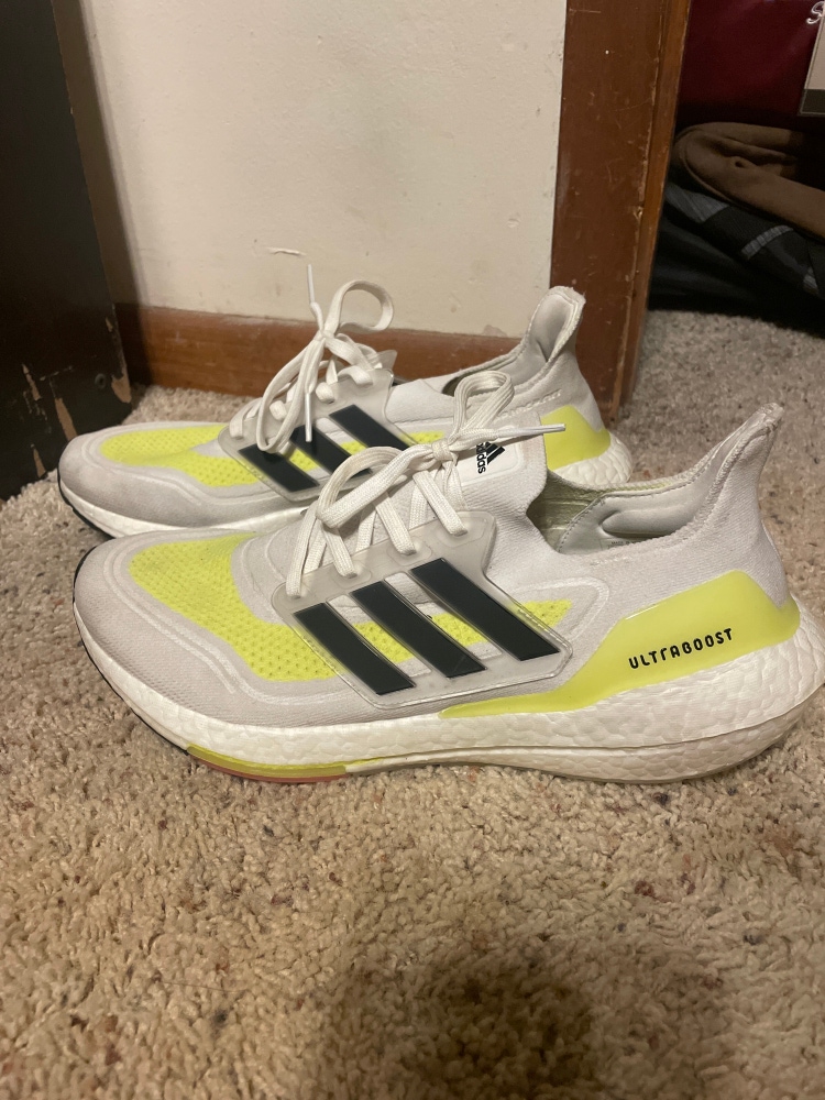 Adidas Ultraboosts 21 White/Solar Yellow (Men’s 11 1/2)