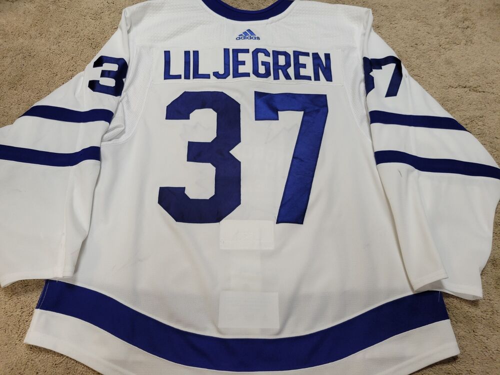 TIMOTHY LILJEGREN 19'20 1st NHL Point Toronto Maples Leafs Game Worn Jersey LOA