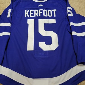 ALEX KERFOOT 20'21 Blue Toronto Maples Leafs Photomatched Game Worn Jersey LOA