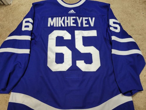 ILYA MIKHEYEV 19'20 ROOKIE Blue Toronto Maples Leafs Set 2 Game Worn Jersey