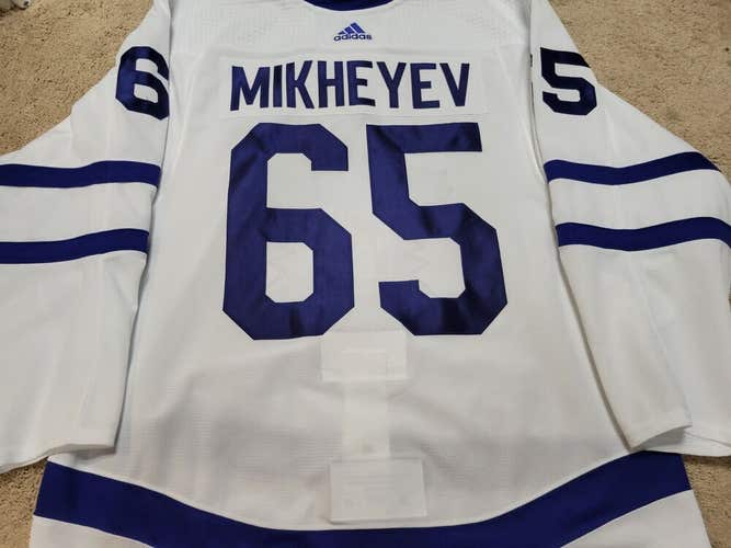 ILYA MIKHEYEV 20'21 White Toronto Maples Leafs Set 3 Game Worn Jersey