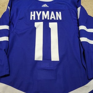 ZACH HYMAN 20'21 Blue Toronto Maples Leafs Set 1 Game Worn Jersey