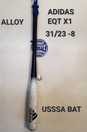 Used USSSA Certified 2016 Adidas Alloy EQT X1 Bat (-8) 23 oz 31"