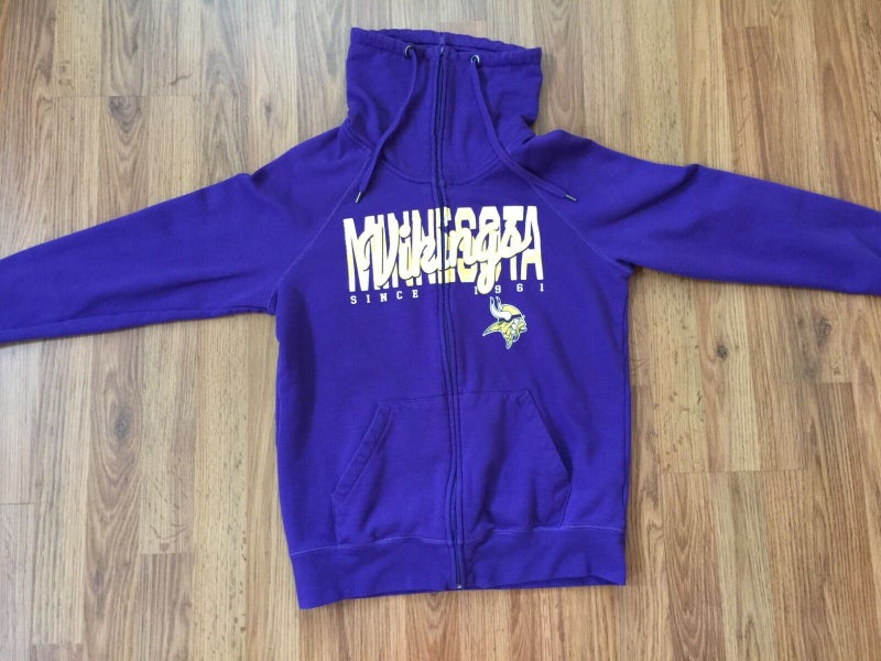 Minnesota Vikings Hoodie Medium Purple NFL Logo Graphic Pockets