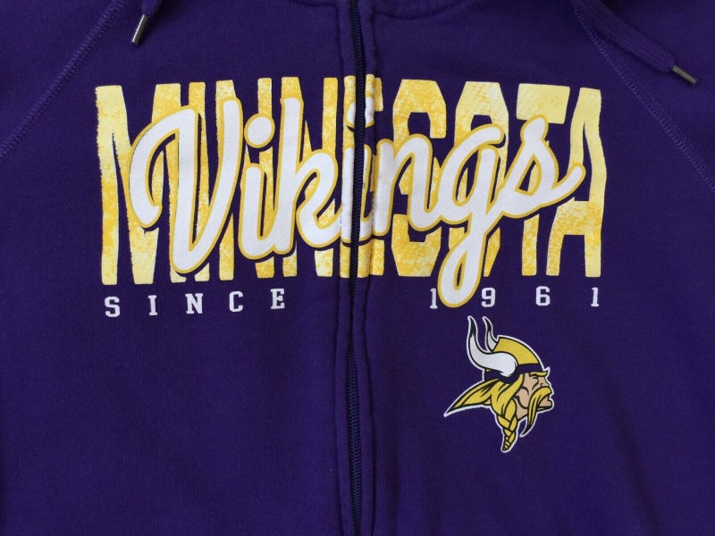 Minnesota Vikings Hoodie Medium Purple NFL Logo Graphic Pockets