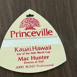 Princeville Makai Golf Club KAUAI, HAWAII SUPER VINTAGE Plastic Golf Bag Tag!