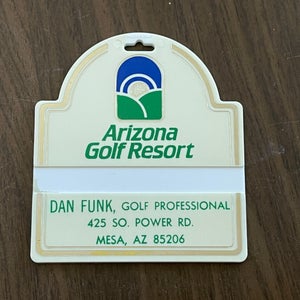 Arizona Golf Resort MESA, ARIZONA SUPER VINTAGE Plastic Golf Bag Tag!