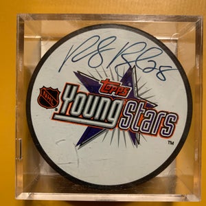 Autographed Signed Robyn Regehr Hockey Puck Topps Young Stars 2001-2002 Topps Factory Sealed