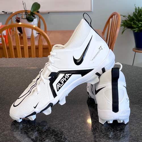 Mens Nike Alpha Menace 3 Shark Football Cleat White Size 12 (CV0586-100) ——NEW!