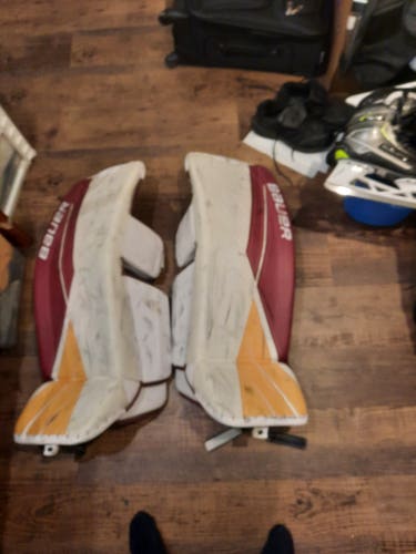 Used 35" Bauer Ultrasonic Goalie Leg Pads