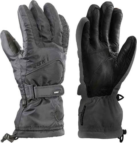 $125 Leki Womens Stripes Goatskin Leather Trigger S GoreTex Ski Gloves Size XS