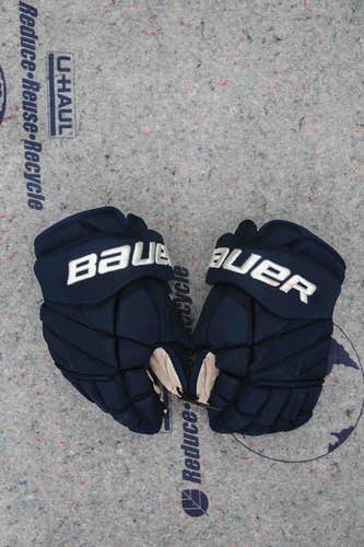 Bauer Vapor 1X Lite Pro Custom Hockey Gloves 14" Navy NHL Pro Stock Panthers Hawryluk