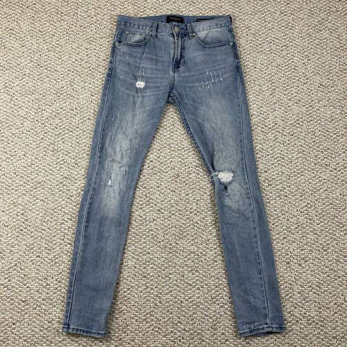 PacSun Stacked Skinny Jeans Mens 30x30 Distressed Stretch Denim Light Wash