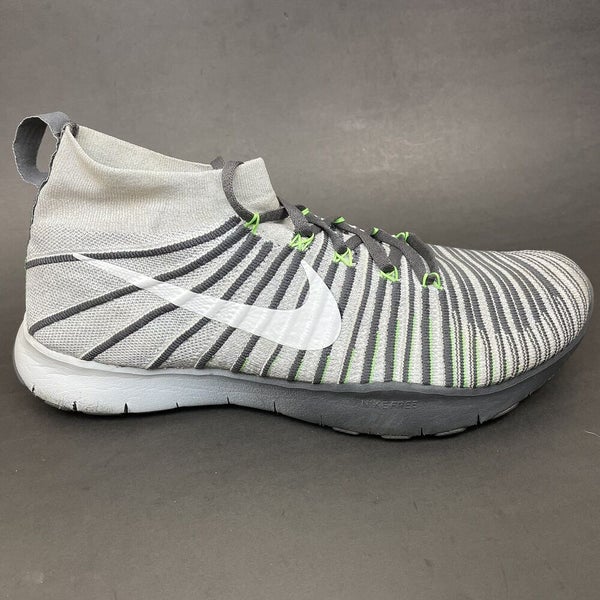 Nike Mens Free Train Flyknit White Wolf Grey Green 833275-110 Size 13 | SidelineSwap