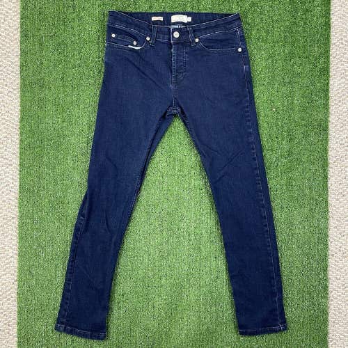 Topman Stretch Skinny Mens Jeans Size 30S 28 x 30 Button Fly Dark Wash Pants