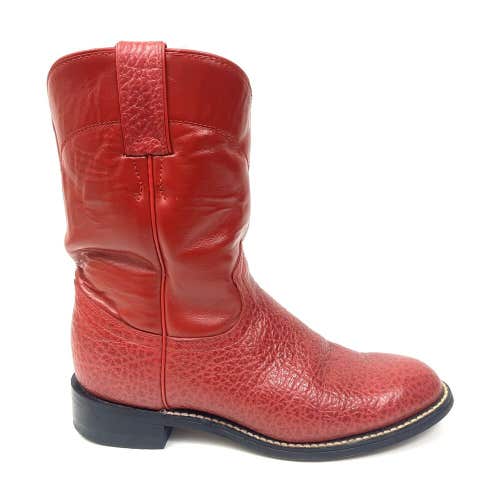 Justin Junior Boots Juniors Cowboy Western Red 3176 Women’s Size 5.5D Kids 3.5