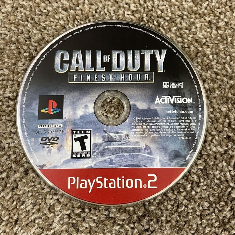 Call of Duty Finest Hour PlayStation 2 PS2 DISC ONLY Red Label