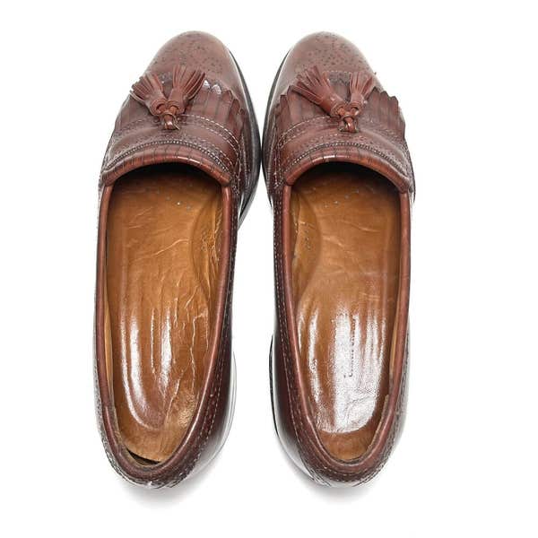 Allen Edmonds Brown Leather Tassel Loafers Men’s Size 9.5 | Dress Slip-On Allen Edmonds Naples Men main image 4