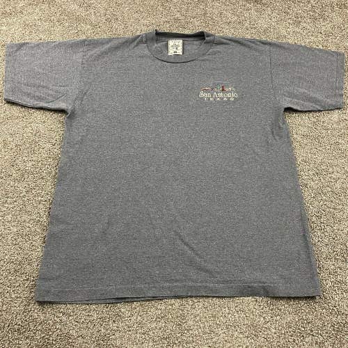 Vintage 90s Alore San Antonio Texas Grey T Shirt Short Sleeve Size Large