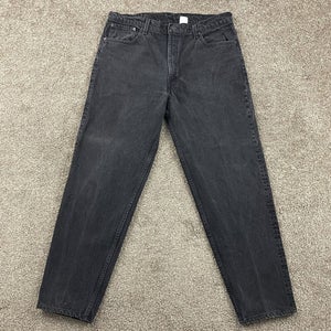 Vintage Levi's 550 Black Relaxed Tapered Fit Jeans Size W40 L32 Red Tab USA Made