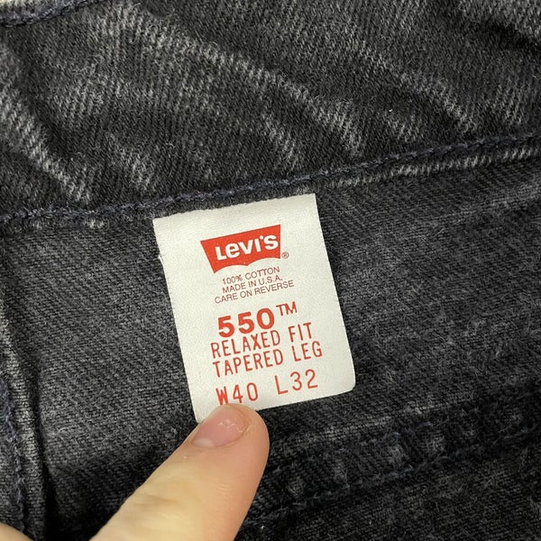 Vintage Levi's 550 Black Relaxed Tapered Fit Jeans Size W40 L32