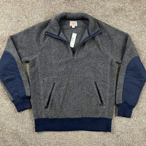 J.Crew Sportsmen Men’s 1/4 Zip Fleece Deep Pile Pullover Sweatshirt Jacket Small