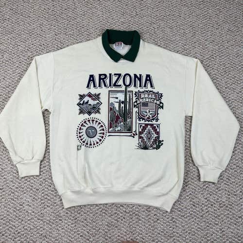 VTG Real American Actionwear Sun Snow Surf Ski Polo Collared Sweater Arizona XL