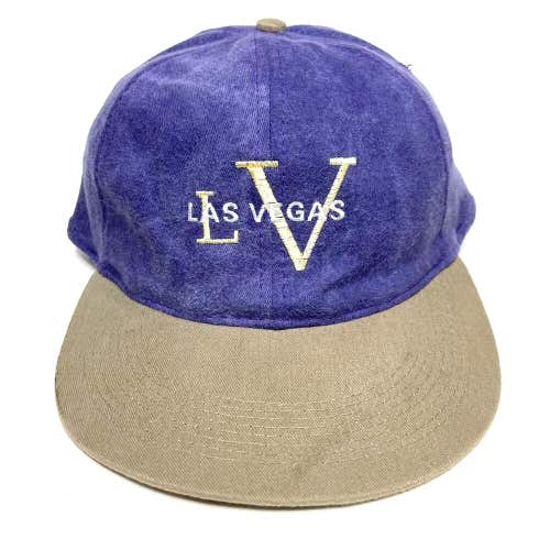 VTG Willco Imports Hat Cap Las Vegas Snapback Flat Bill Purple Tan