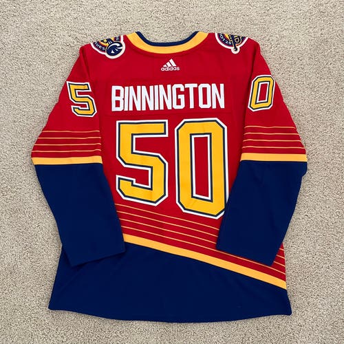 Adidas St. Louis Blues Jordan Binnington #50 Reverse Retro Adizero Authentic Jersey