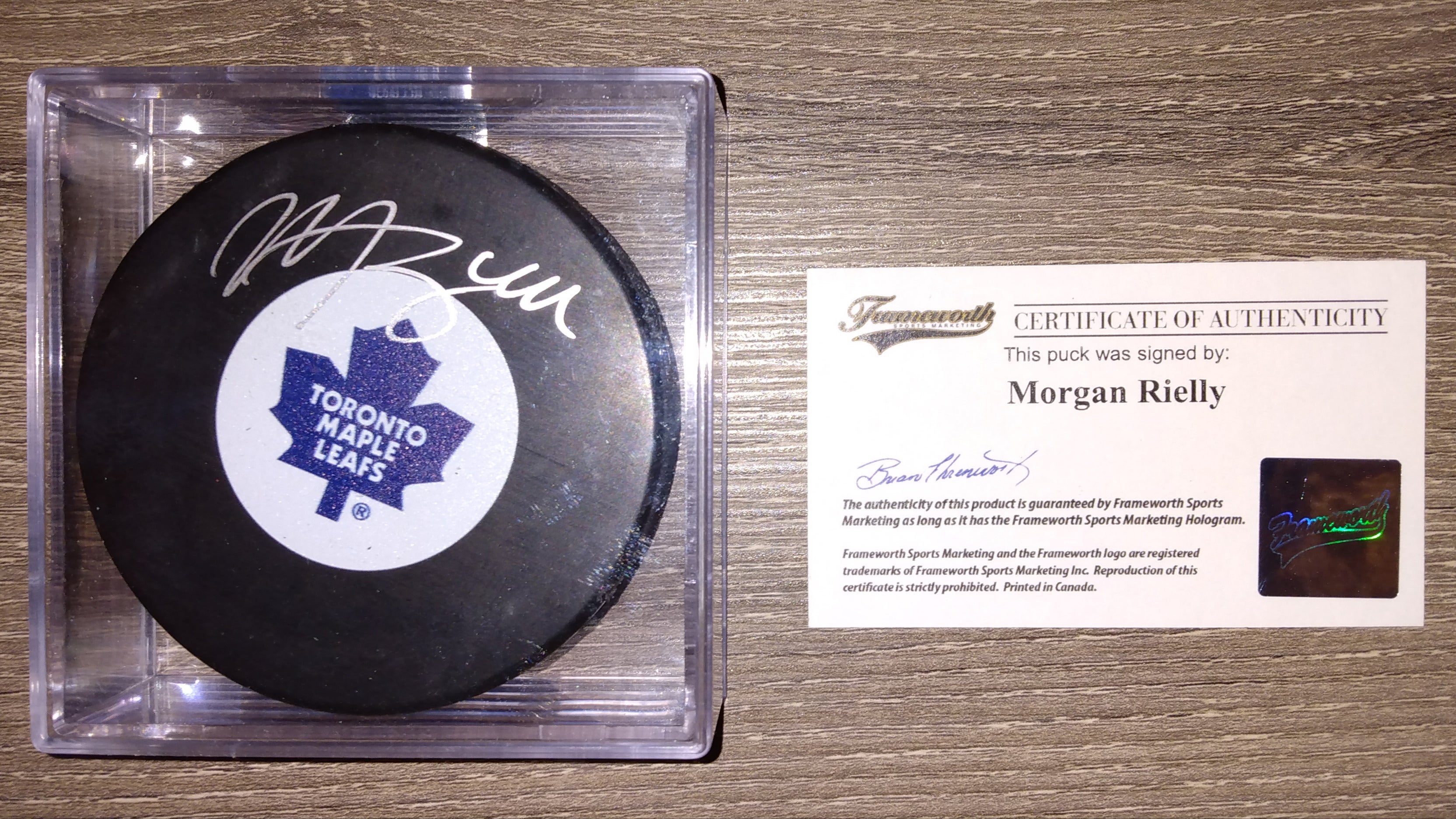 MITCH MARNER Signed TORONTO MAPLE LEAFS Logo Hockey Puck with COA