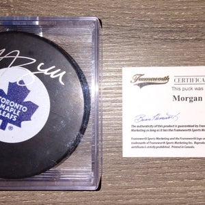 Toronto Maple Leafs Morgan Rielly signed hockey puck