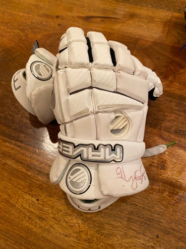 Player's Maverik M3 Lacrosse Gloves 12" Signed by Sergio Perkovic!