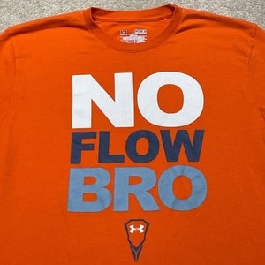Under Armour Lacrosse T Shirt Men Small Adult Orange Logo Workout No Flow Bro