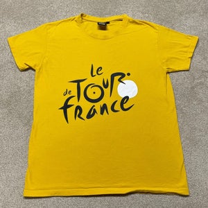 Tour de France T Shirt Men Small Adult Yellow Cycling Bike Race Retro Le Tour