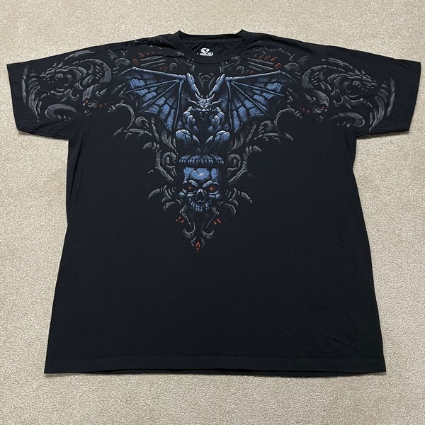Liquid Blue American Skull Black T-Shirt - 2XL