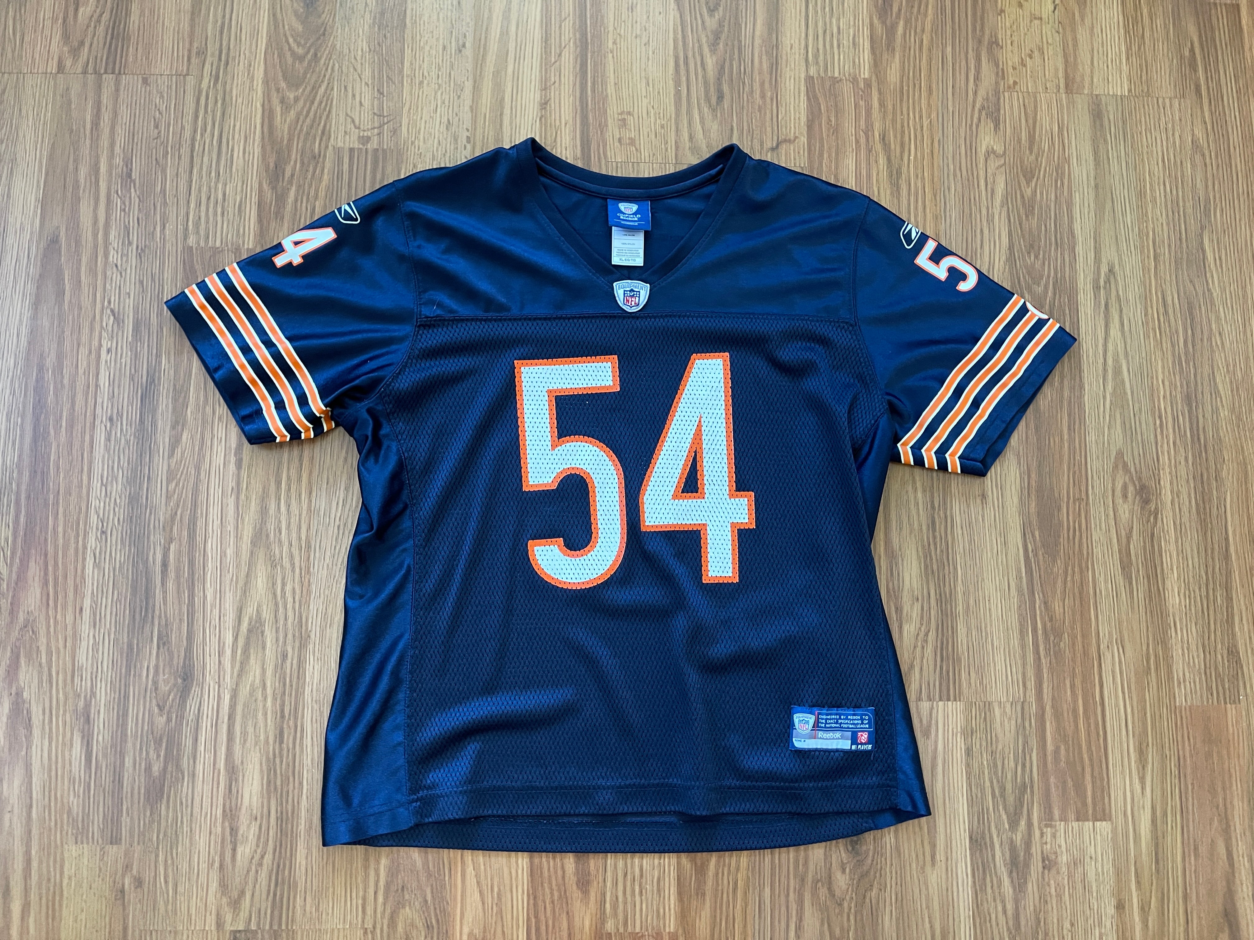 Reebok On Field NFL Chicago Bears Jersey Brian Urlacher #54 Blue GSH Youth  XL