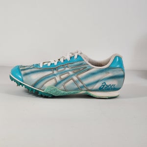 Asics GQ266 White / Turquoise Track & Field Running Cleats Shoes Women's Size 7