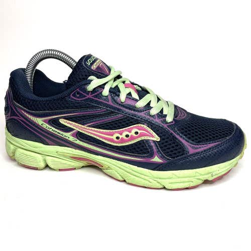 SAUCONY GRID Cohesion 12 Blue Lime Green Running Shoes Youth Size 6 Women’s 7.5