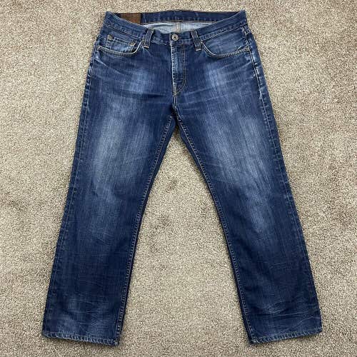 J Brand Kane Slim Straight Leg Mens Blue Jeans 34 x 27 Dark Wash Premium Denim