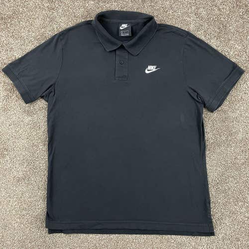 Nike Polo Shirt Black White Golfing Golf Casual Cotton Rugby Men’s Large L