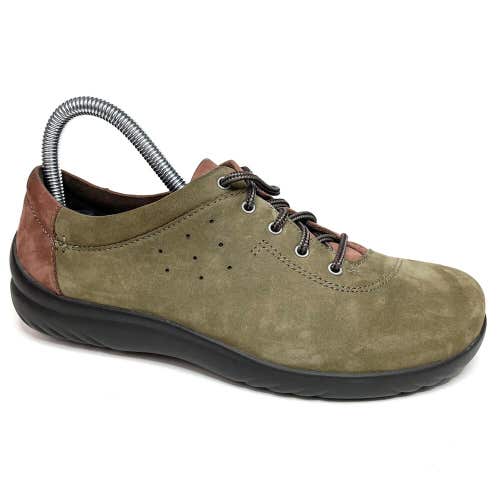 Klogs Olive Rust Two Tone Suede 5-Eye Casual Lace Up Wedge Oxford Women's 6 M