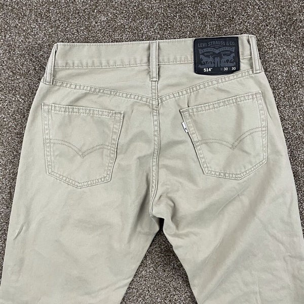 LEVI'S 514 Regular Straight Fit Mens Tan Khaki WHITE TAB Jeans Pants W30  L30 | SidelineSwap